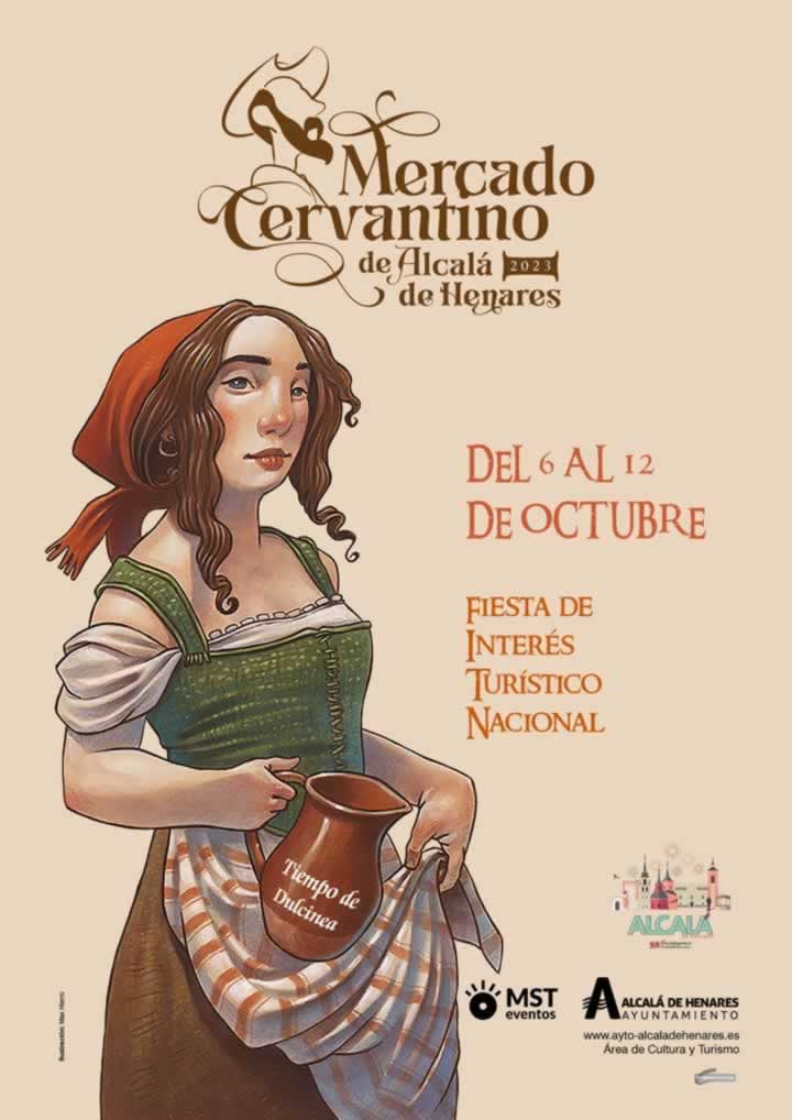 Cartel del Mercado Cervantino de Alcalá de Henares (Madrid) 2023