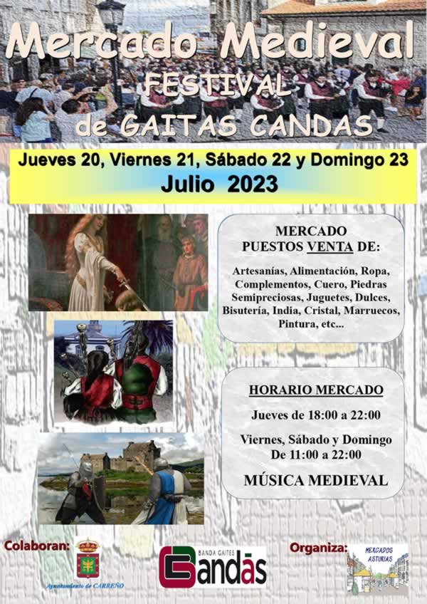 Mercado Medieval del Festival Internacional de Gaitas de Candás (Asturias) 2023