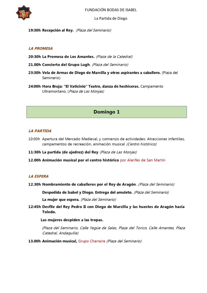 Programa de Actos de La Partida de Diego en Teruel (Aragón) 2023