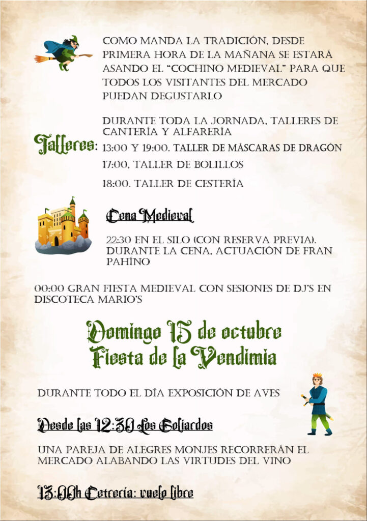 Programa del Mercado Medieval de Quintanilla de Onésimo (Valladolid) 2023