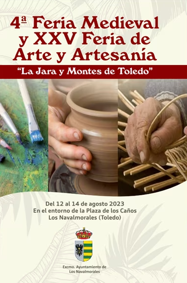 Cartel de la Feria Medieval y Feria de Arte y Artesanía 'La Jara y Montes de Toledo' en Los Navalmorales (Toledo) 2023