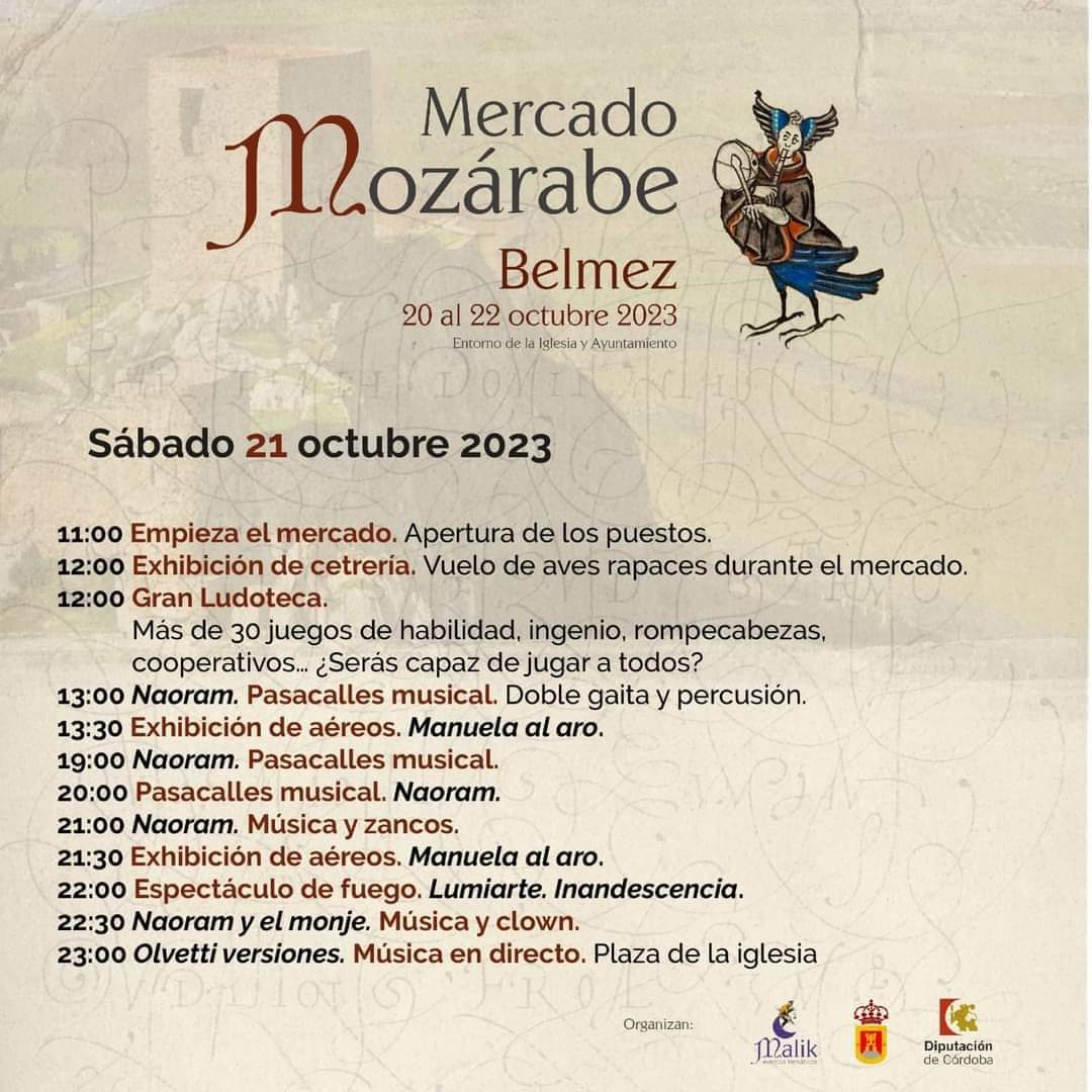 Programa del Mercado Mozárabe de Belmez (Córdoba) 2023