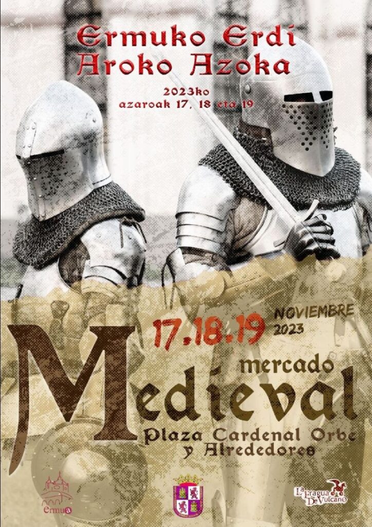 Cartel del Mercado Medieval de Ermua (Vizcaya) noviembre 2023