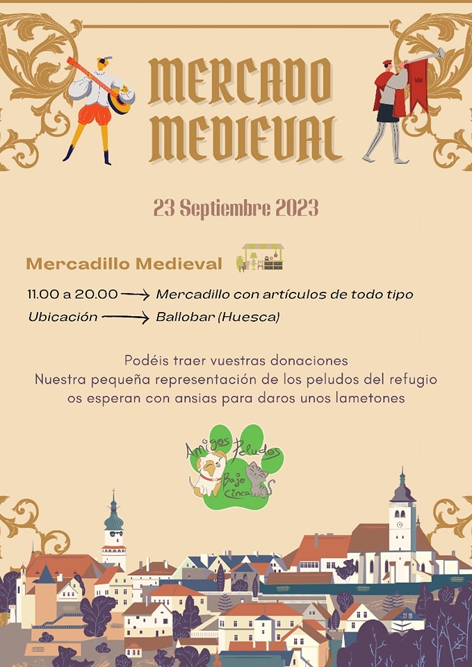 Cartel de Feria Artesana y Medieval de Ballobar (Huesca) 2023