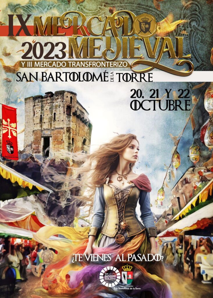 Cartel del IX Mercado Medieval de San Bartolomé de la Torre (Huelva) 2023
