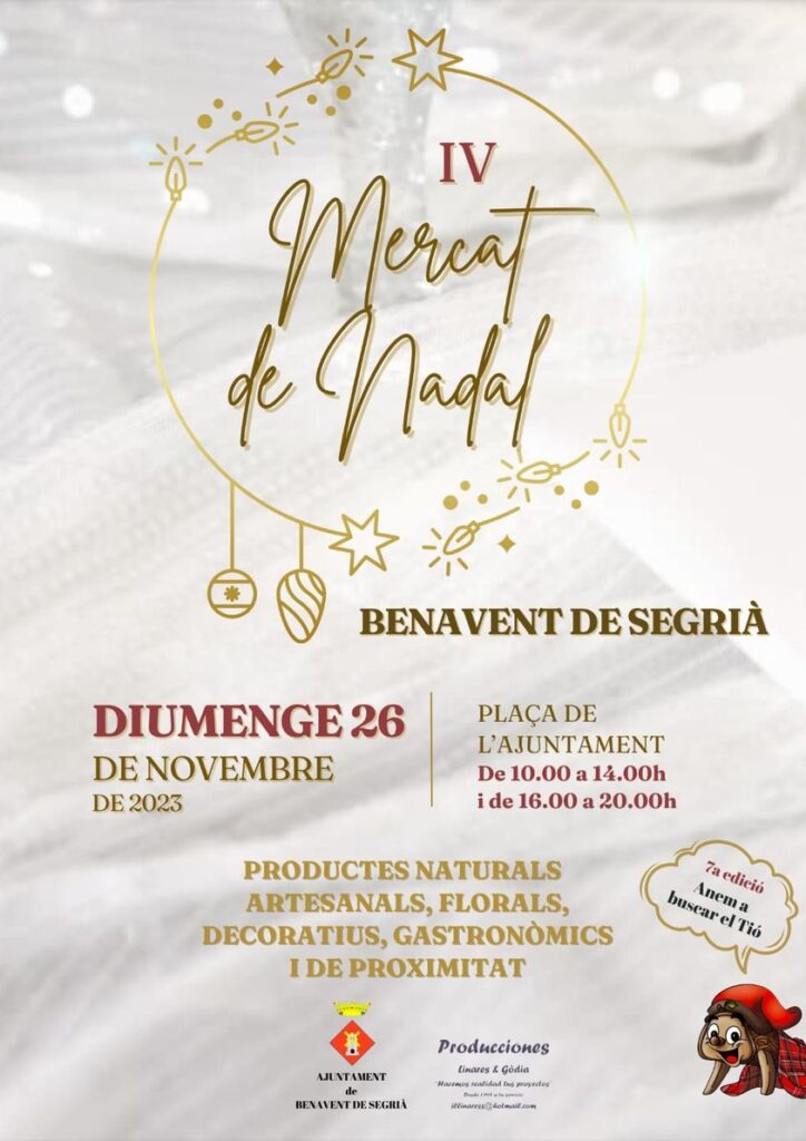 Cartel del IV Mercado Navideño de Benavent de Segrià (Lleida) 2023