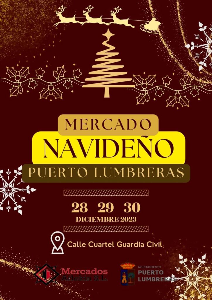 Cartel del Mercado Navideño de Puerto Lumbreras (Murcia) 2023