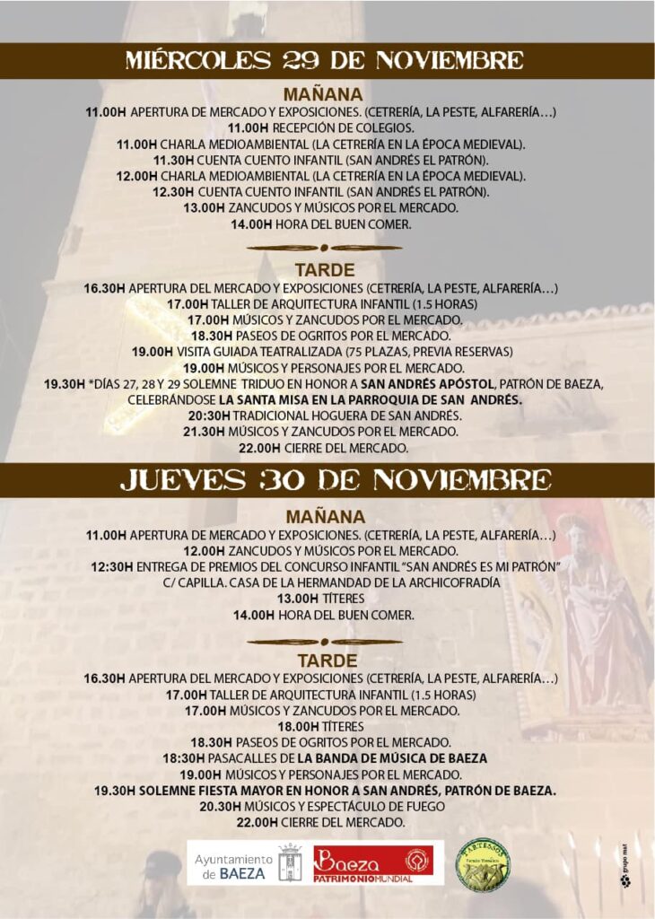 Programación de las Reales Fiestas del Concejo en honor a su Patrón, San Andrés Apóstol