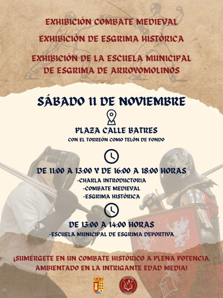 Exhibición de Combate Medieval y Exhibición de Esgrima Histórica en Arroyomolinos (Madrid)