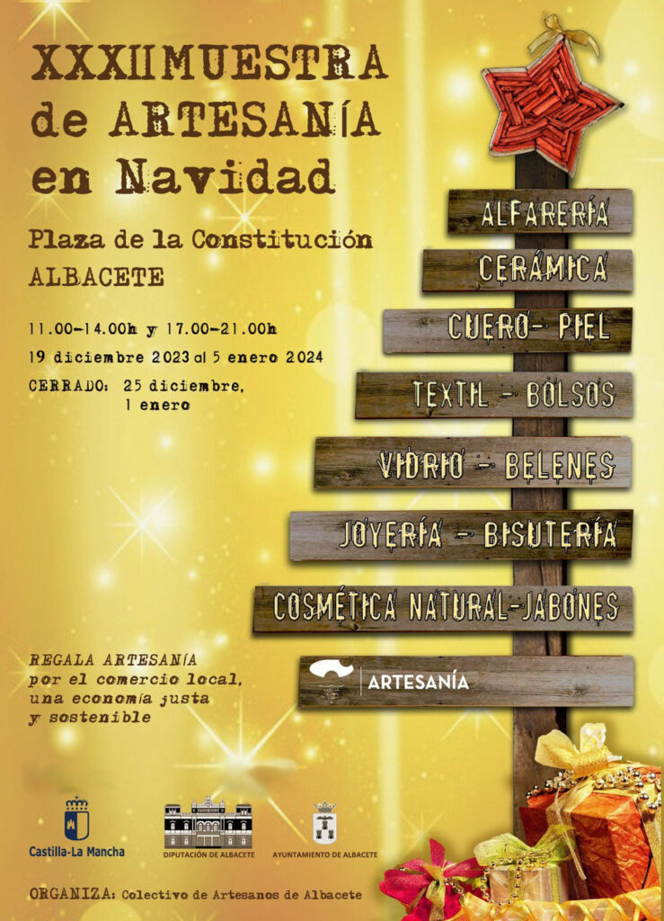 Cartel de la XXXII Muestra de Artesanía en Navidad de Albacete 2023