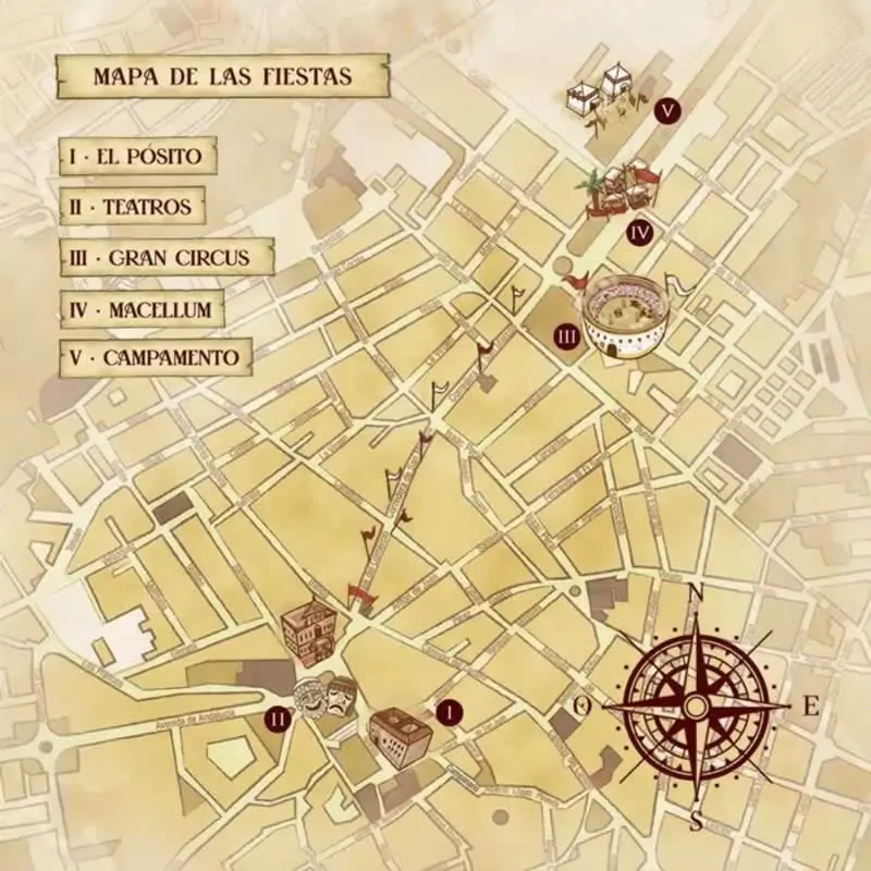 Mapa las Fiestas Íbero Romanas de Cástulo en Linares (Jaén) 2024