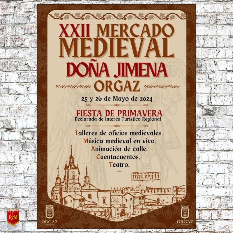 Cartel del XXII Mercado Medieval Doña Jimena en Orgaz (Toledo) 2024